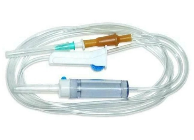 Пристрій для вливання інфузійних розчинів, стерильний,одноразовий, металевий шип, голка 21 G